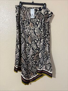 NEW Worthington Black & Beige Snake Print Skirt Size 16W